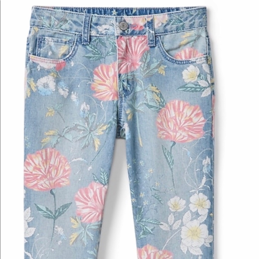 Girls GAP kids girlfriend floral print jeans
